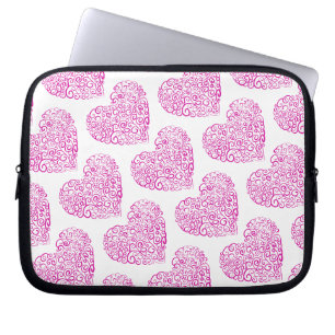 Spirale Handschrift rosa Herz für Valentinstag Laptopschutzhülle