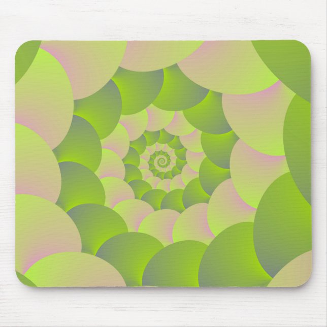 Spirale in Rosa und Grüntöne Mousepad (Vorne)