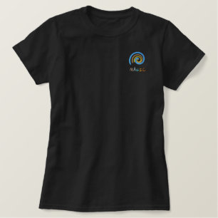 Spirale Muschel Magie besticktes Black Polo Shirt