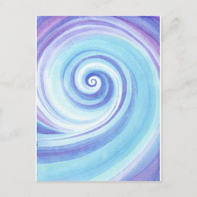 Spirale, Muschel Wasser Farbe Postkarte (Vorderseite)