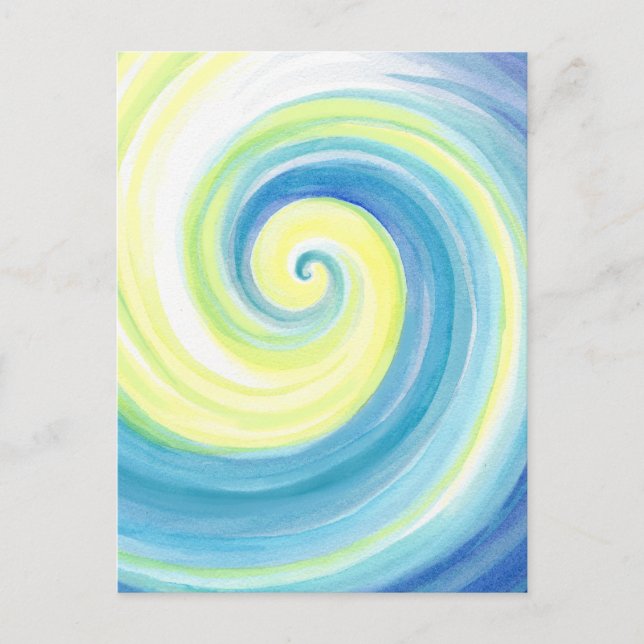 Spirale, Muschel Wasser Farbe Postkarte (Vorderseite)
