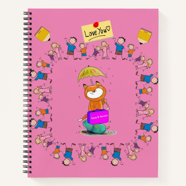 Spirale Notebook Spay und Neuter Cats Feline Kids Notizbuch (Vorderseite)