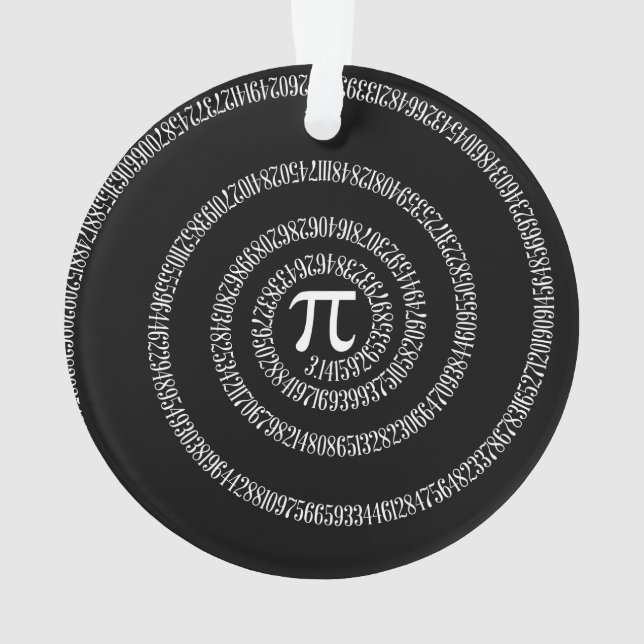 Spirale pour chiffres Pi sur noir (dos)