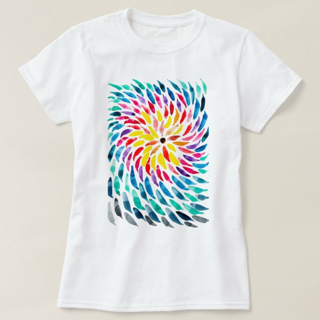 Spirale Regenbogenfarbe abstrakt T-Shirt (Design vorne)
