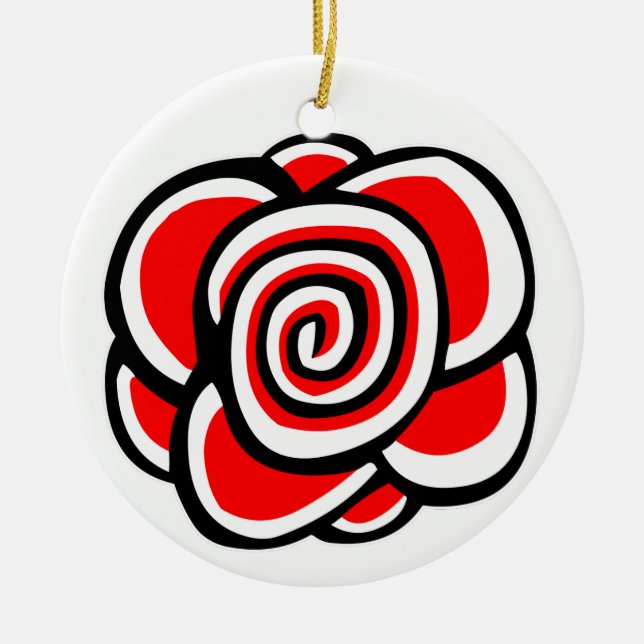 Spirale Rose Keramikornament (Vorne)
