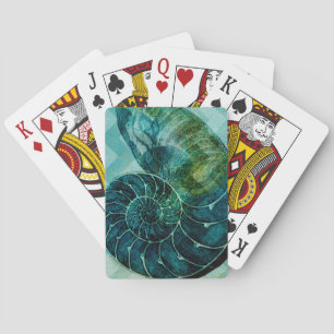 Spirale Türkis Conch Schale Spielkarten