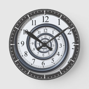 Spirale verworfenes Zeit-schwarzes Loch Runde Wanduhr