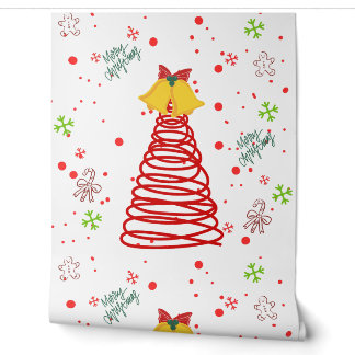 Spirale Weihnachtsbaum- und Glocken-Design Tapete