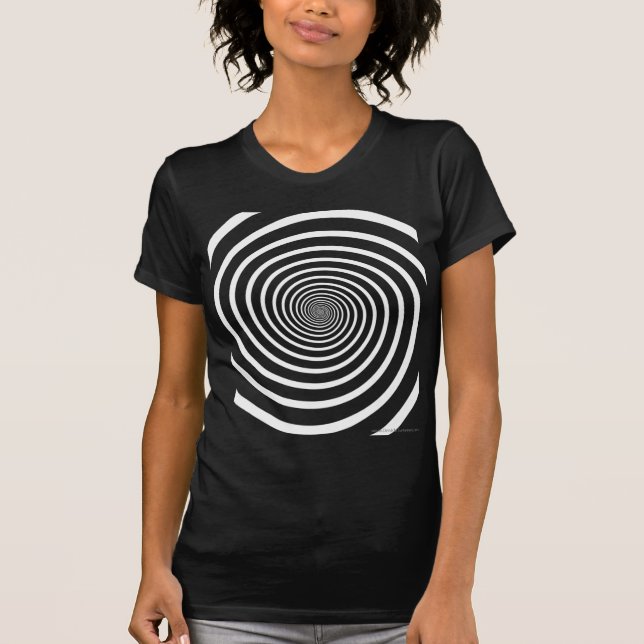 Spirale, Weiß, auf schwarzem Shirt (Vorderseite)