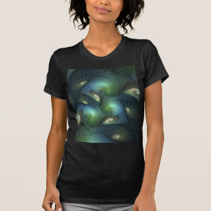 Spiralen Aquamarin Beige Grün Abstraktes Fraktal K T-Shirt