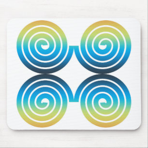 SPIRALEN BLAU GRÜN MUSTER MOUSEPAD