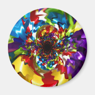 Spiralen der Freude-Kaleidoskop-Fraktal-Kunst Magnet