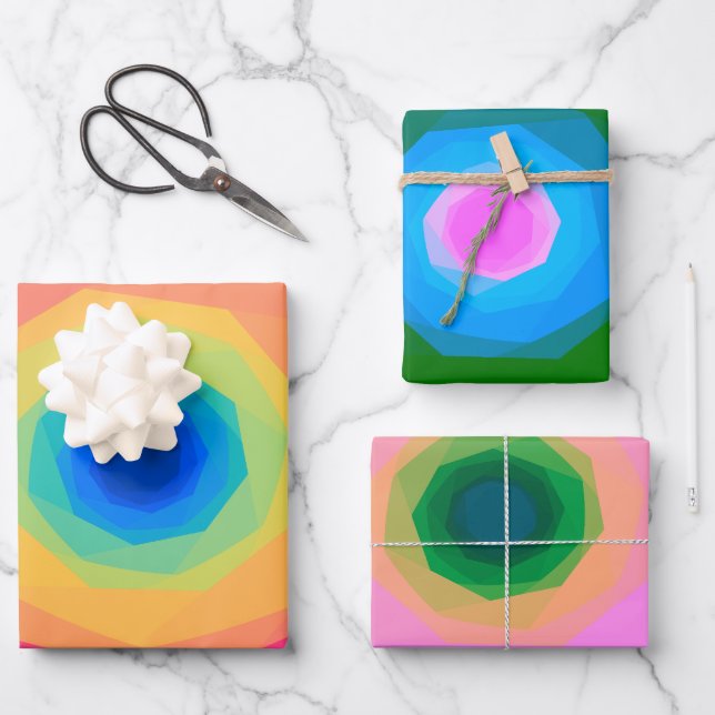 Spiralen Geschenkpapier Set (Vorderseite)