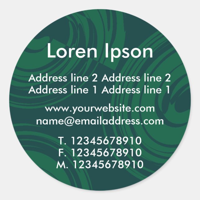 Spiralen (grün) Business / Profil Runder Aufkleber (Vorderseite)