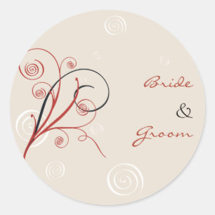 Spiralen Hochzeiten speichern das Datum Runder Aufkleber