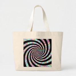 Spiralen multicolor - schwarz jumbo stoffbeutel