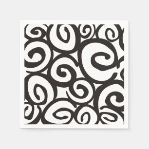 Spiralen-Muster-Schwarzes u. Weiß + Ihre Ideen Serviette