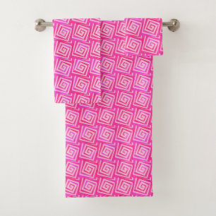 Spirales Carrés modernes du milieu du siècle, rose