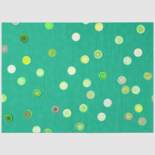 Spirales de points verts en papier de soie