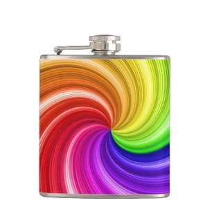 Spiralfarbene Gefärbte Krawatte Rainbow Swirl Kun Flachmann