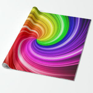 Spiralfarbene Gefärbte Krawatte Rainbow Swirl Kun Geschenkpapier