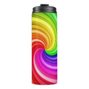 Spiralfarbene Gefärbte Krawatte Rainbow Swirl Kun Thermosbecher