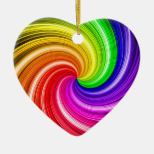 Spiralfarbene Gefärbte Krawatte Rainbow Swirl Kuns Keramik Ornament