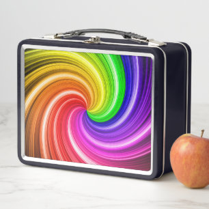 Spiralfarbene Gefärbte Krawatte Regenbogen Swirl  Metall Brotdose