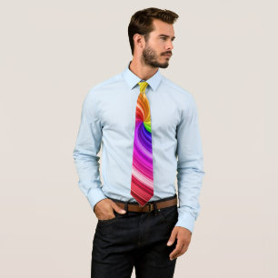 Spiralfarbige Tie-Dye-Regenbogen-Swirbel-Kunstmust Krawatte