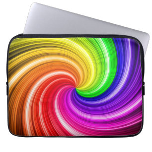 Spiralfarbige Tie-Dye-Regenbogen-Swirbel-Kunstmust Laptopschutzhülle