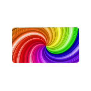 Spiralfarbige Tie-Dye-Regenbogen-Wirbel-Kunstmuste Adressaufkleber