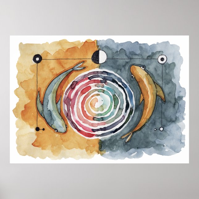Spiralfisch Art Print Poster (Vorne)
