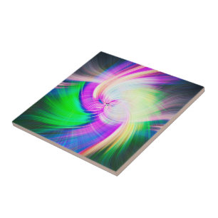 SPIRALFLUO - Psychedelisch-farbiges modernes Frakt Fliese