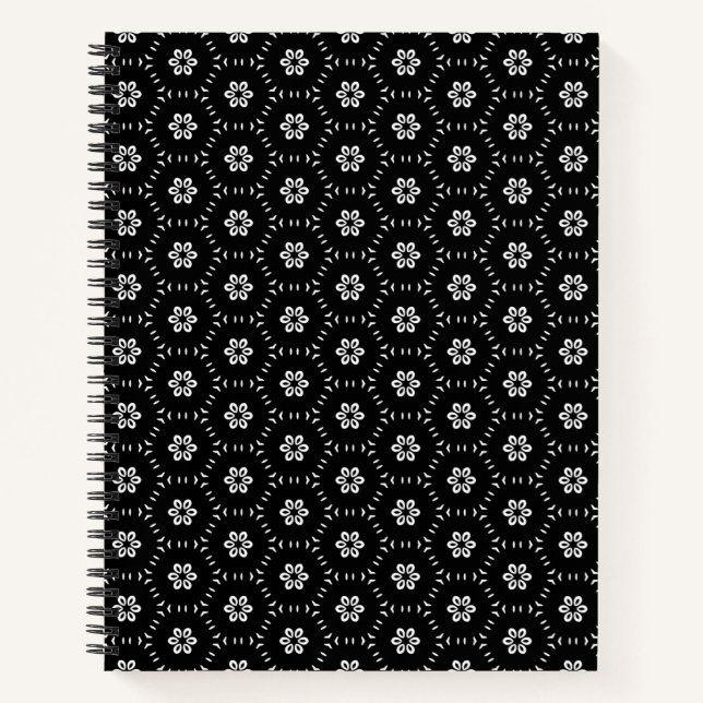 Spiralfolien für Schwarz-Weiß-Muster Notizbuch (Vorderseite)
