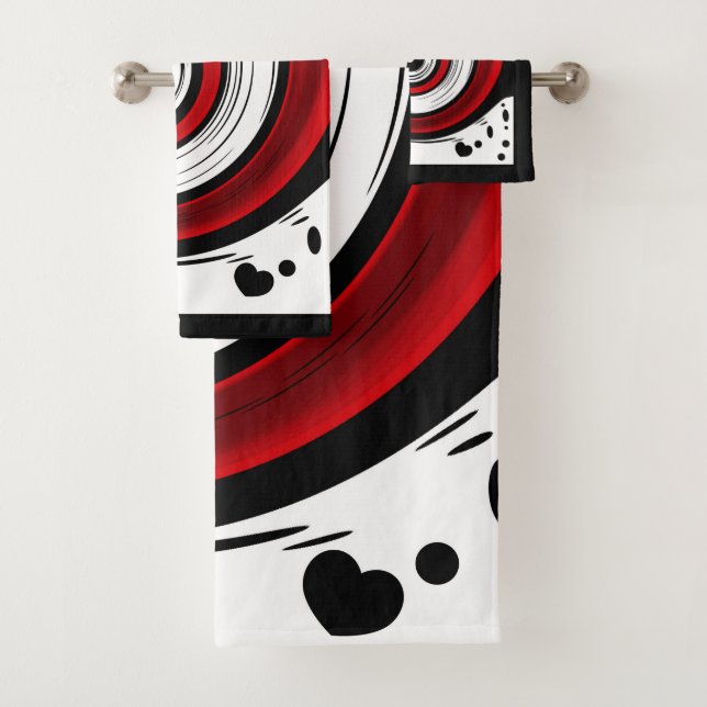 Spiralförmige flüssige Zirkulation moderne schwarz Badhandtuch Set (Insitu)