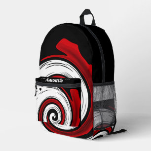 Spiralförmige flüssige Zirkulation moderne schwarz Bedruckter Rucksack