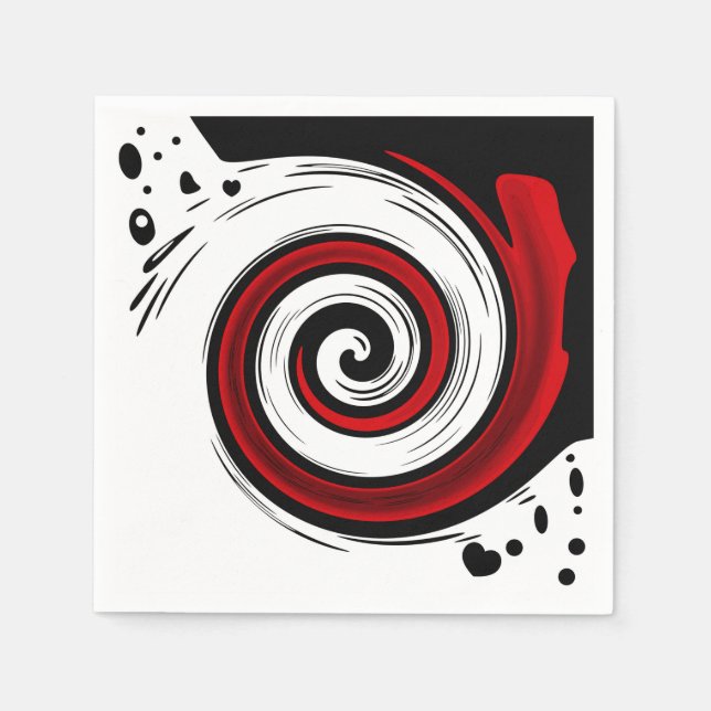 Spiralförmige flüssige Zirkulation moderne schwarz Serviette (Vorderseite)