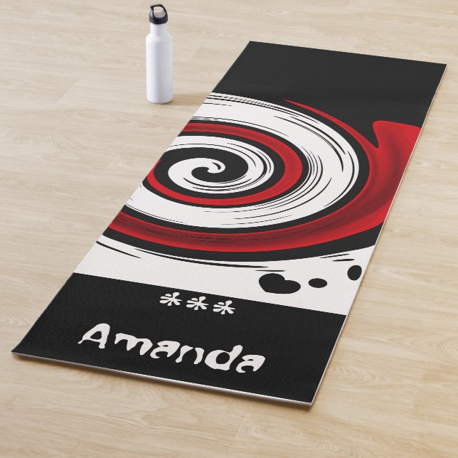 Spiralförmige flüssige Zirkulation moderne schwarz Yogamatte (Beispiel)