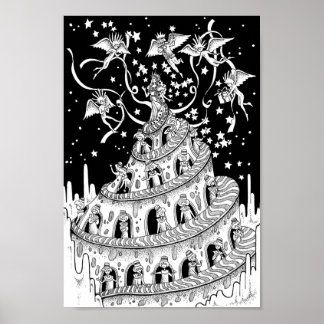Spiralförmiges Schloss. Feier für die Königin. Poster
