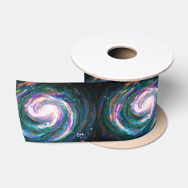 Spiralgalaxie im Weltraum Satinband (Spule)