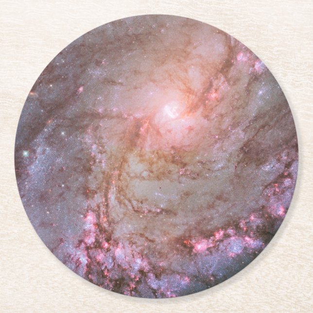 Spiralgalaxie M83, Ablaze mit Sternenbildung. Runder Pappuntersetzer (Vorderseite)