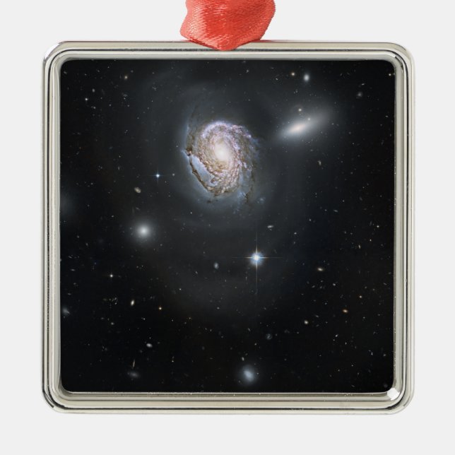 Spiralgalaxie NGC 4911 Silbernes Ornament (Vorne)