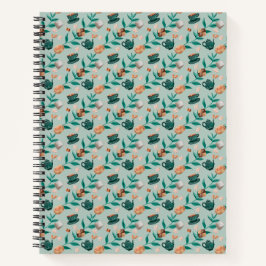 Spiralgebundenes Notizbuch mit Blumenmuster