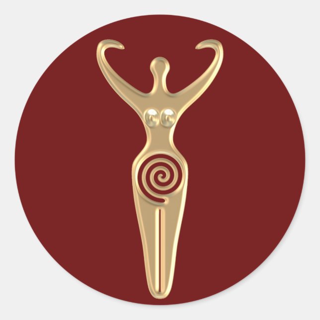 Spiralgöttin Runder Aufkleber (Vorderseite)