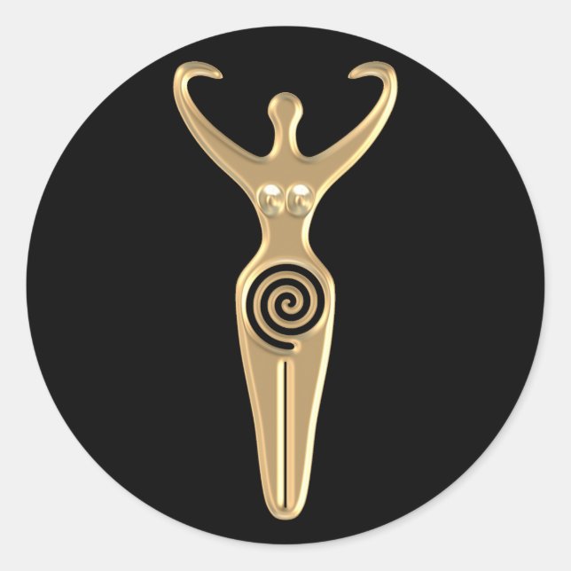 Spiralgöttin Runder Aufkleber (Vorderseite)
