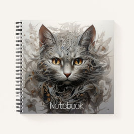 Spiralheft mit Steampunkkatze Notizbuch