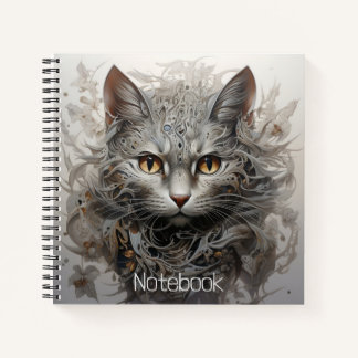 Spiralheft mit Steampunkkatze Notizbuch
