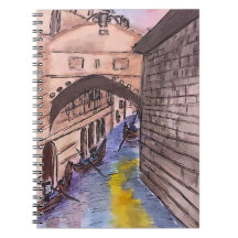 Spiralheft - Watercolor Venice Canals cover