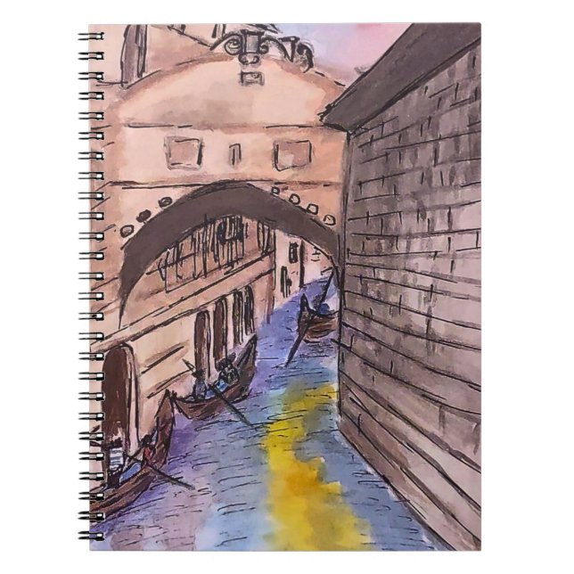 Spiralheft - Watercolor Venice Canals cover Notizblock (Vorderseite)