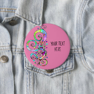 Spiralherz Handgemalt Design 1 Button